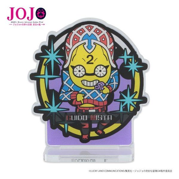 グッズ ジョジョの奇妙な冒険 黄金の風 スタンドたちの奇妙なコスチューム アクリルクリップホルダースタンド グイード ミスタ 19年7月出荷予定分 バンダイアパレル キャラアニ Com