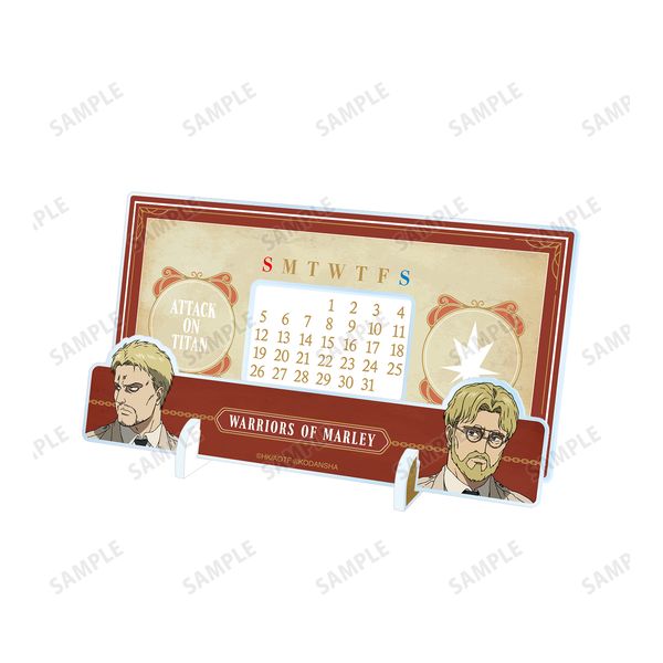 グッズ 進撃の巨人 マーレの戦士 卓上アクリル万年カレンダー 22年4月出荷予定分 アルマビアンカ キャラアニ Com