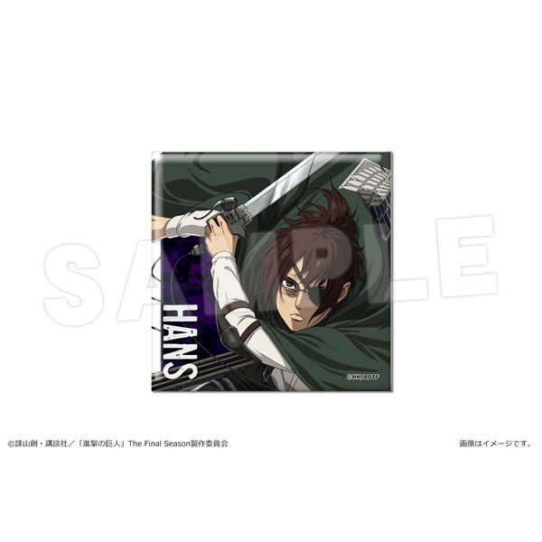アパレル 進撃の巨人 The Final Season スクエア缶バッジ ハンジ カナリア キャラアニ Com