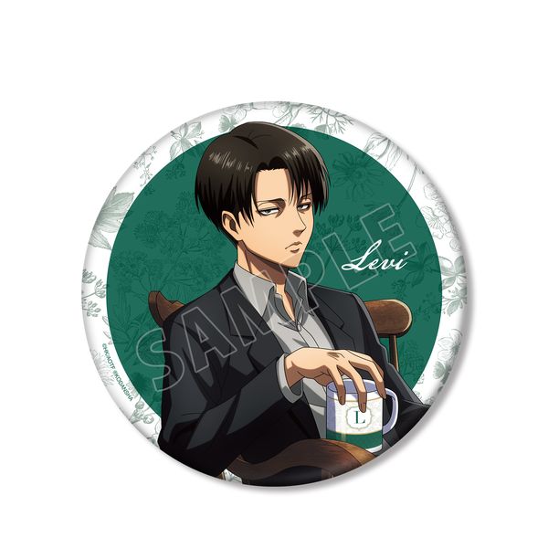 アパレル 進撃の巨人 描き下ろしイラスト リヴァイ ティータイムver Big缶バッジ アルマビアンカ キャラアニ Com